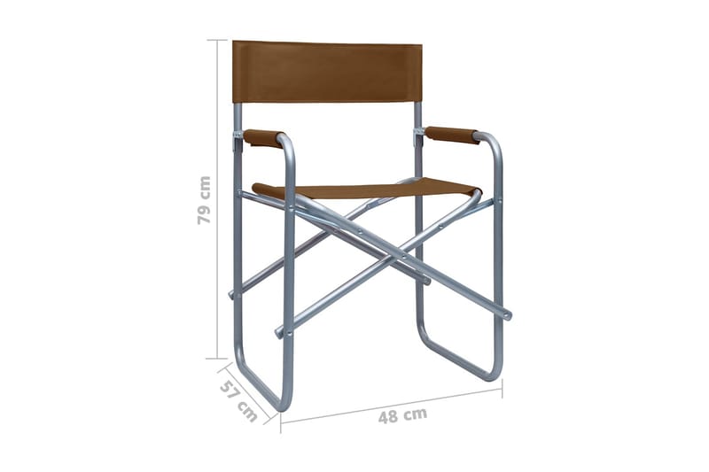 Regissörsstol 2 st stål brun - Brun - Stolar & fåtöljer