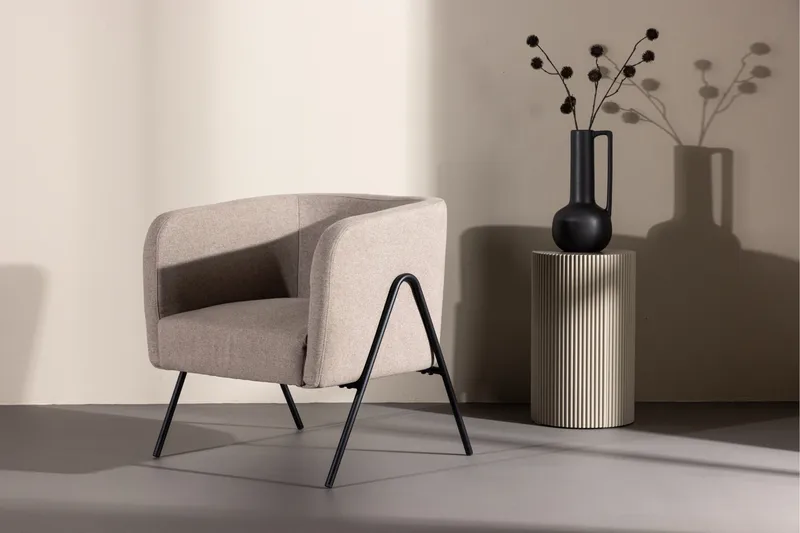 Rika Rund Fåtölj i Tyg - Beige - Möbler - Stolar & fåtöljer - Fåtölj
