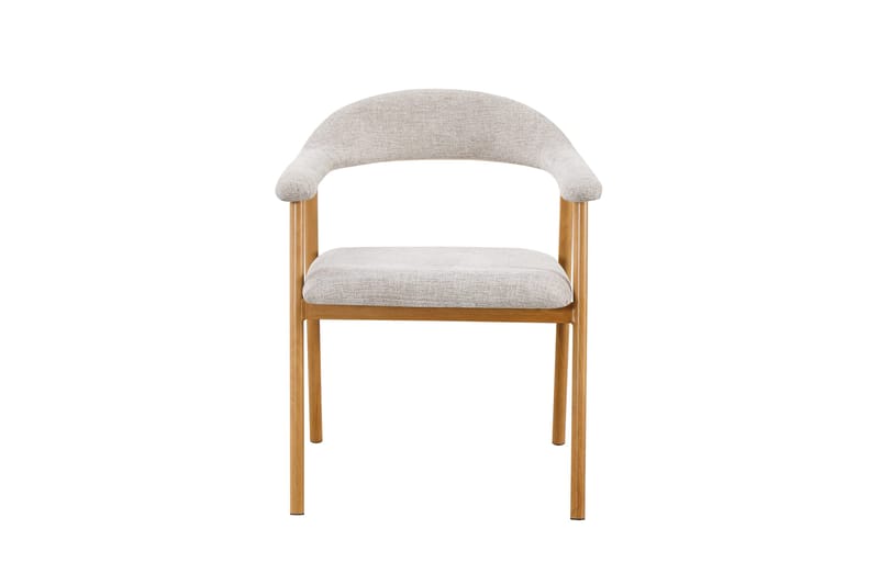 Ronja Matstol i metall med tygsits - Beige/Ek - Möbler - Stolar & fåtöljer - Matstol & köksstol