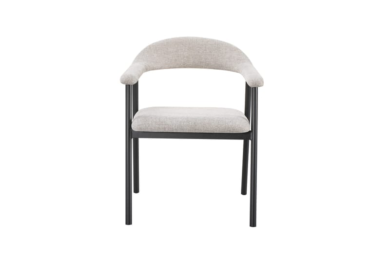 Ronja Matstol i metall med tygsits - Beige/Svart - Möbler - Stolar & fåtöljer - Matstol & köksstol