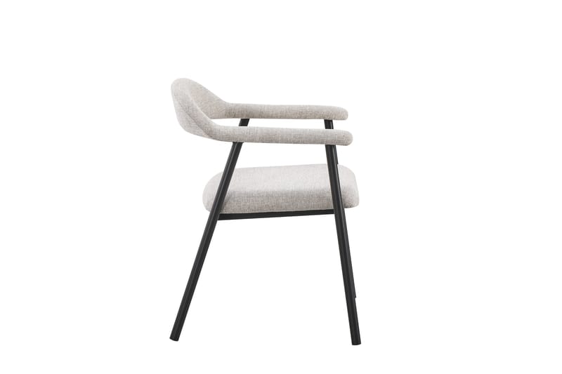 Ronja Matstol i metall med tygsits - Beige/Svart - Möbler - Stolar & fåtöljer - Matstol & köksstol