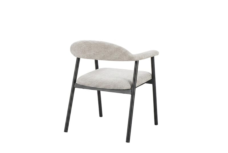 Ronja Matstol i metall med tygsits - Beige/Svart - Möbler - Stolar & fåtöljer - Matstol & köksstol