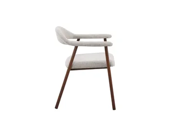 Ronja Matstol i metall med tygsits - Beige/Valnöt - Möbler - Stolar & fåtöljer - Matstol & köksstol