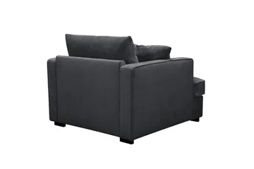 Rossita Extra Djup Fåtölj - Trenza 01, Svart Chenille - Möbler - Stolar & fåtöljer - Fåtölj
