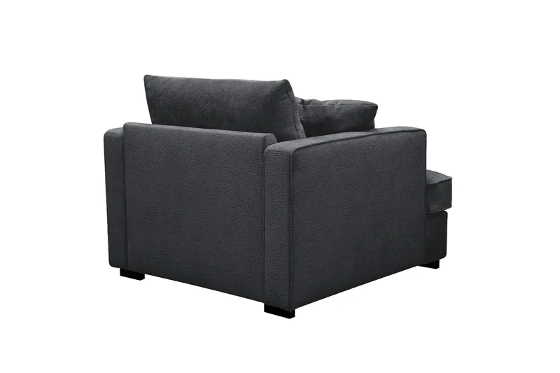 Rossita Extra Djup Fåtölj - Trenza 01, Svart Chenille - Möbler - Stolar & fåtöljer - Fåtölj