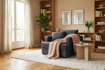 Rossita Extra Djup Fåtölj - Trenza 01, Svart Chenille - Möbler - Stolar & fåtöljer - Fåtölj