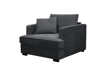 Rossita Extra Djup Fåtölj - Trenza 01, Svart Chenille - Möbler - Stolar & fåtöljer - Fåtölj