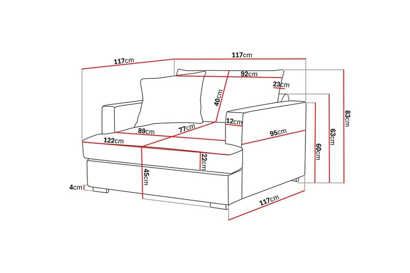 Rossita lyx Extra djup Fåtölj - Greige Manchester - Möbler - Stolar & fåtöljer - Fåtölj