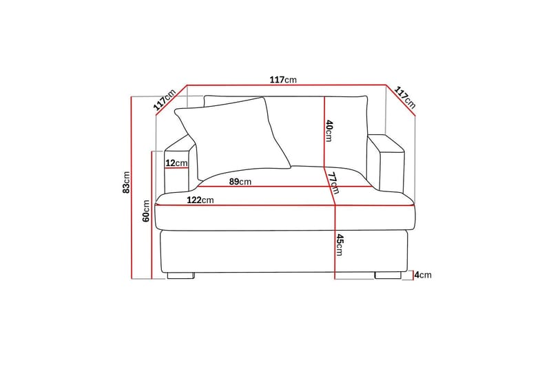 Rossita lyx Extra djup Fåtölj - Svart Chenille - Möbler - Stolar & fåtöljer - Fåtölj