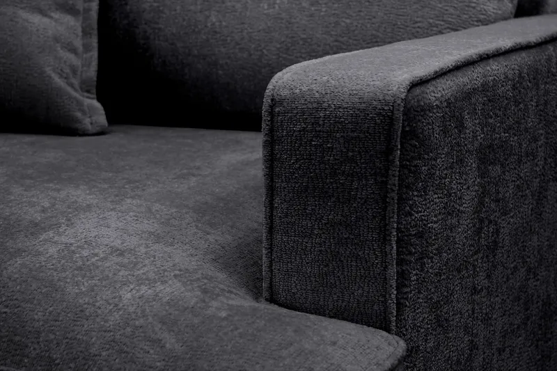Rossita lyx Extra djup Fåtölj - Trenza 01, Svart Chenille - Möbler - Stolar & fåtöljer - Fåtölj