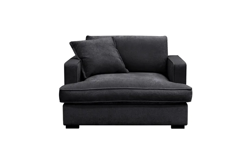 Rossita lyx Extra djup Fåtölj, Trenza 01, Svart Chenille