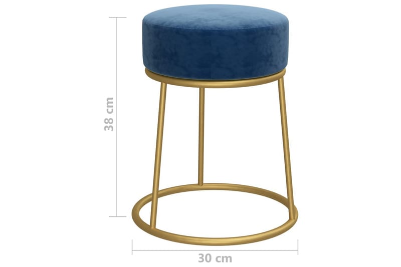 Rund förvaringspall blå sammet - Blå - Möbler - Stolar & fåtöljer - Pall & puff