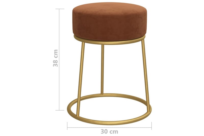Rund förvaringspall brun sammet - Brun - Möbler - Stolar & fåtöljer - Pall & puff