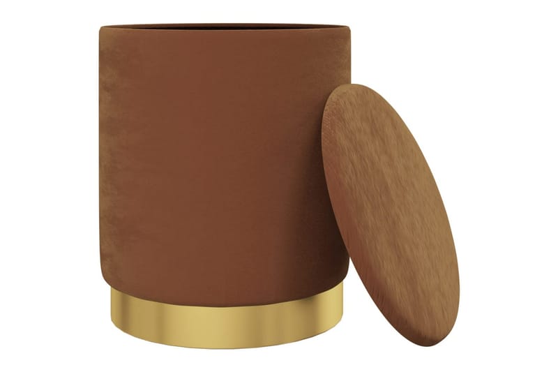 Rund förvaringspall brun sammet - Brun - Möbler - Stolar & fåtöljer - Pall & puff