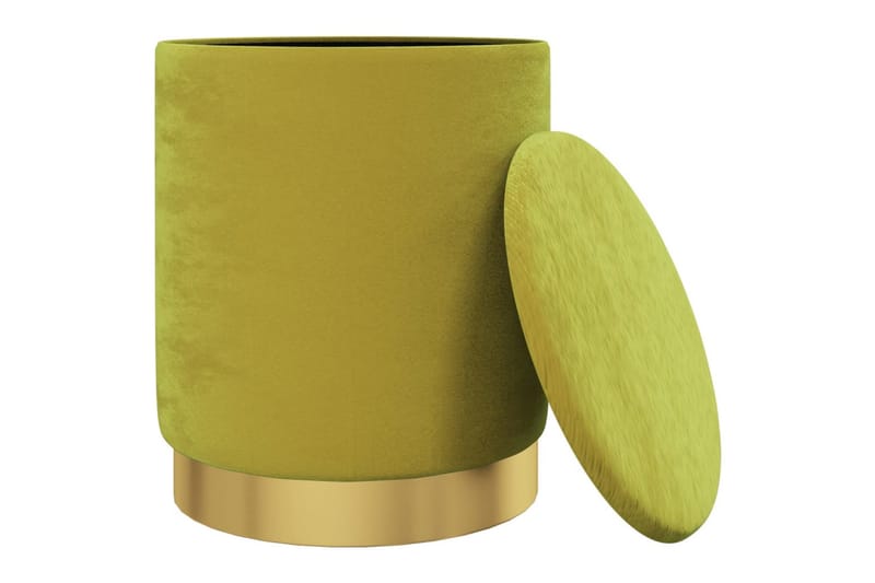 Rund förvaringspall grön sammet - Grön - Möbler - Stolar & fåtöljer - Pall & puff