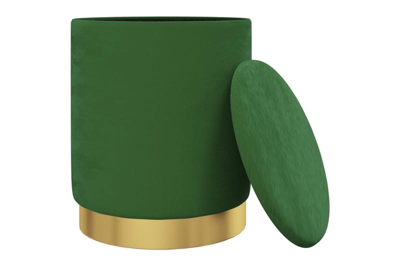 Rund förvaringspall grön sammet - Grön - Möbler - Stolar & fåtöljer - Pall & puff