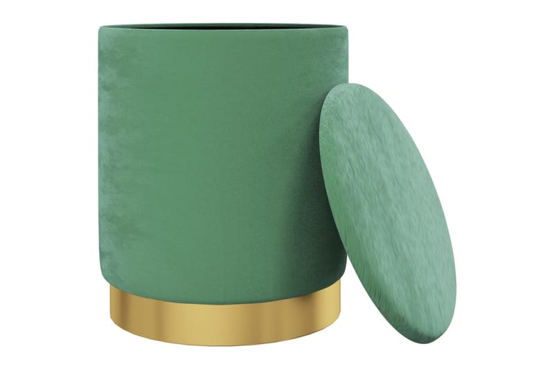 Rund förvaringspall ljusblå sammet - Blå - Möbler - Stolar & fåtöljer - Pall & puff
