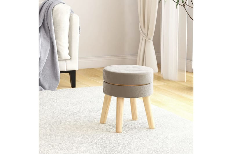Rund förvaringspall mörkgrå sammet - Grå - Möbler - Stolar & fåtöljer - Pall & puff
