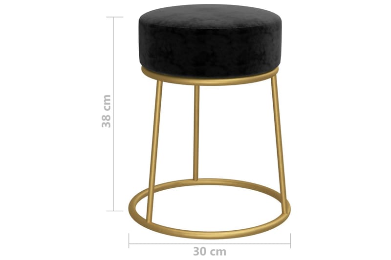 Rund förvaringspall svart sammet - Svart - Möbler - Stolar & fåtöljer - Pall & puff