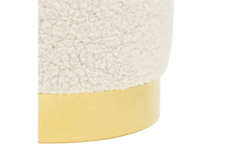 Rund pall vit fleece - Vit - Möbler - Stolar & fåtöljer - Pall & puff