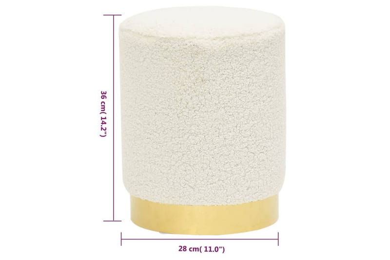 Rund pall vit fleece - Vit - Möbler - Stolar & fåtöljer - Pall & puff