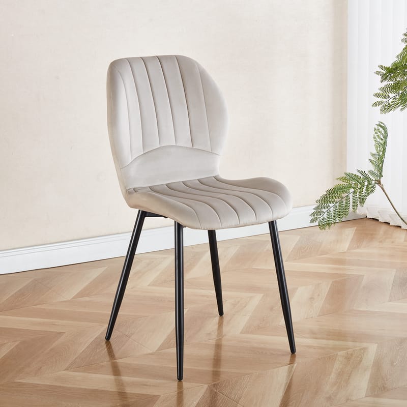 Santos matstol - Beige velvet - Beige - Möbler - Stolar & fåtöljer - Matstol & köksstol