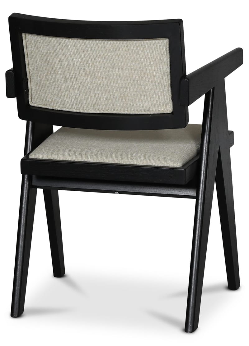 Sara karmstol i svartbetsad ek och linneklädsel - grått linnetyg - Möbler - Stolar & fåtöljer - Matstol & köksstol