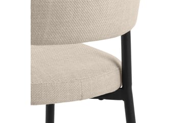 Sawako Matstol & Köksstol i Tyg med Svarta Metallben - Beige - Möbler - Stolar & fåtöljer - Matstol & köksstol