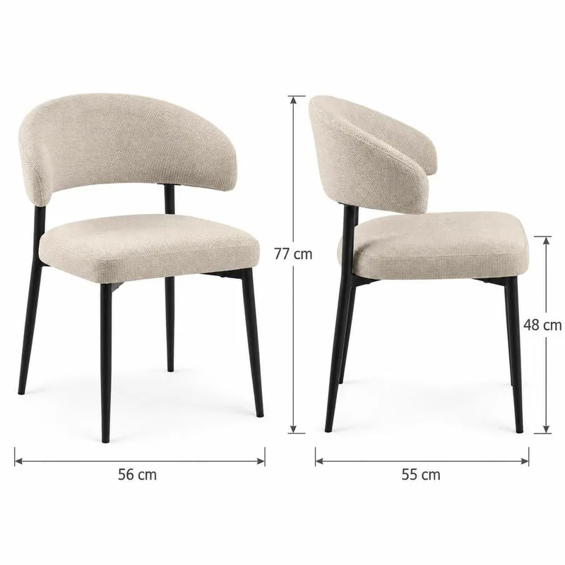 Sawako Matstol - Beige/Svart - Möbler - Stolar & fåtöljer - Matstol & köksstol