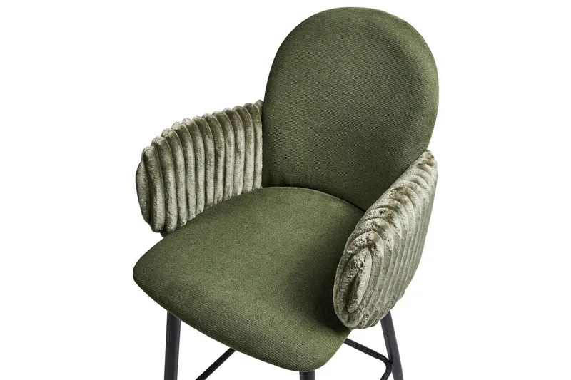 Set med 2 barstolar Amity - Grön, Svart - Möbler - Stolar & fåtöljer - Barstol & barpall