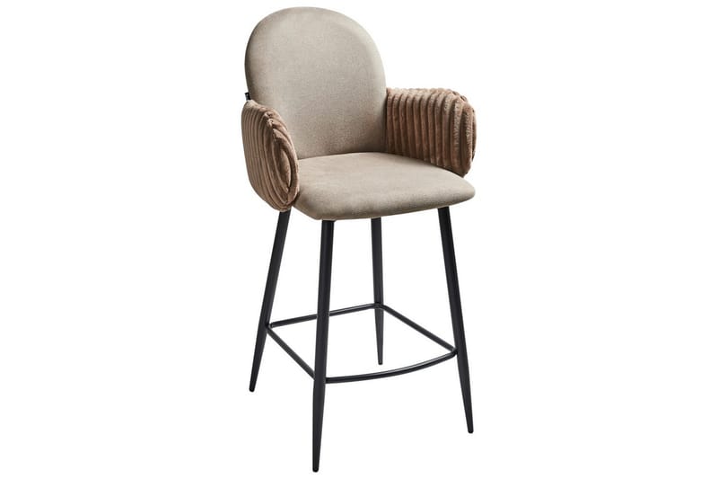 Set med 2 barstolar Amity - Taupe, svart, brun - Möbler - Stolar & fåtöljer - Barstol & barpall