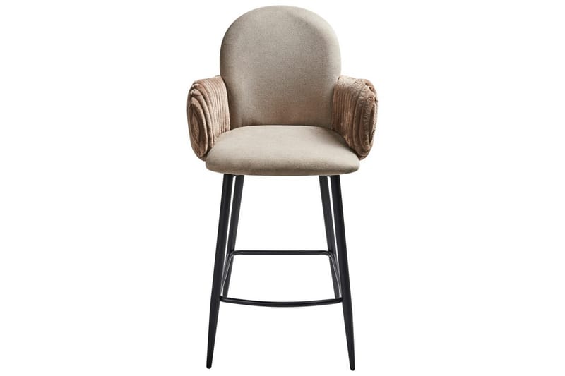 Set med 2 barstolar Amity - Taupe, svart, brun - Möbler - Stolar & fåtöljer - Barstol & barpall