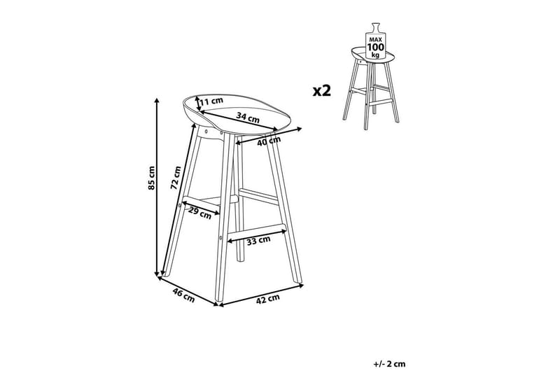 Set med 2 barstolar Micco - Möbler - Stolar & fåtöljer - Barstol & barpall