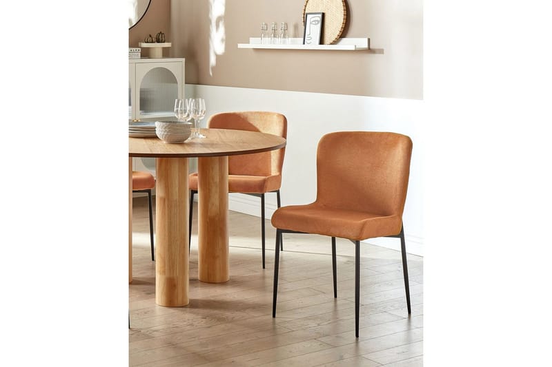 Set med 2 matstolar Ada - Orange, svart - Möbler - Stolar & fåtöljer - Matstol & köksstol