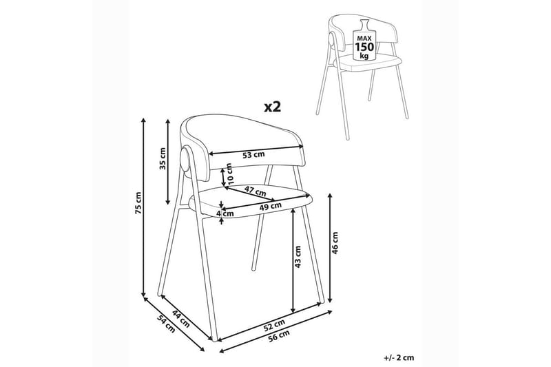 Set med 2 matstolar Alanson - Möbler - Stolar & fåtöljer - Matstol & köksstol