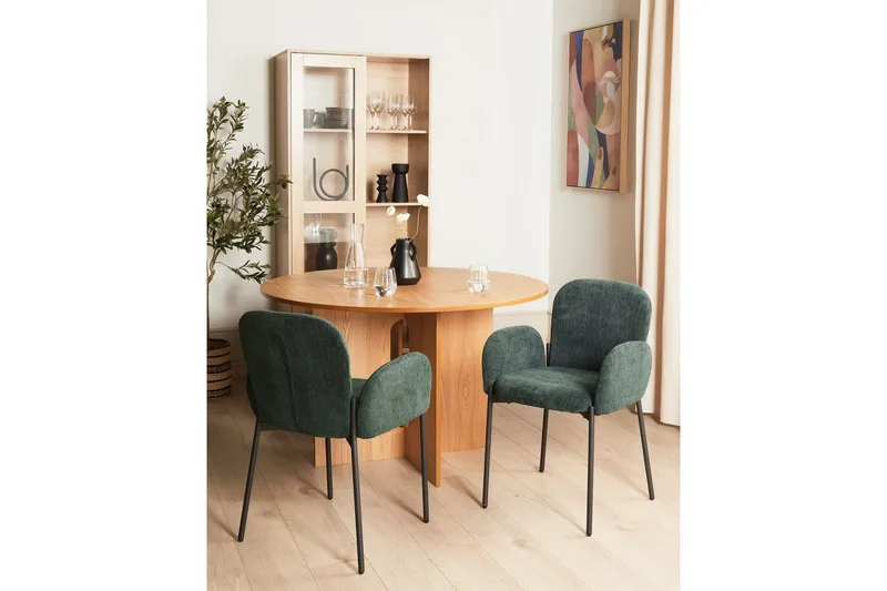 Set med 2 matstolar Albee - Grön, Svart - Möbler - Stolar & fåtöljer - Matstol & köksstol