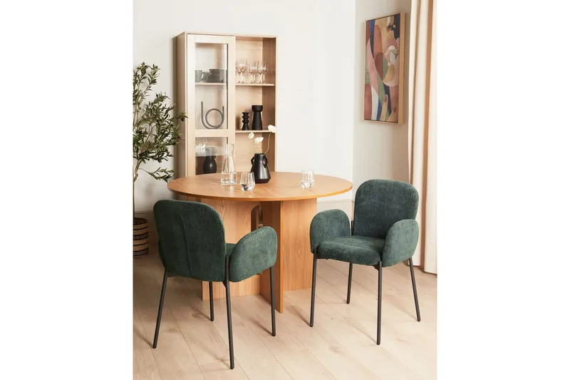 Set med 2 matstolar Albee - Grön, Svart - Möbler - Stolar & fåtöljer - Matstol & köksstol