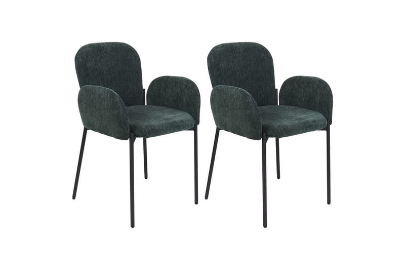 Set med 2 matstolar Albee, Grön, Svart