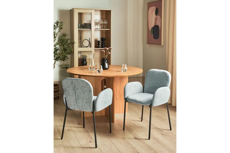 Set med 2 matstolar Albee - Mintgrön, Svart - Möbler - Stolar & fåtöljer - Matstol & köksstol