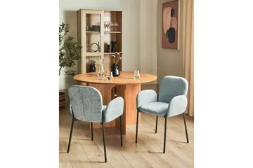 Set med 2 matstolar Albee - Mintgrön, Svart - Möbler - Stolar & fåtöljer - Matstol & köksstol