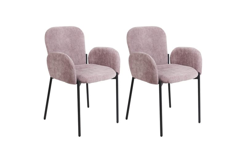 Set med 2 matstolar Albee, Rosa, Svart
