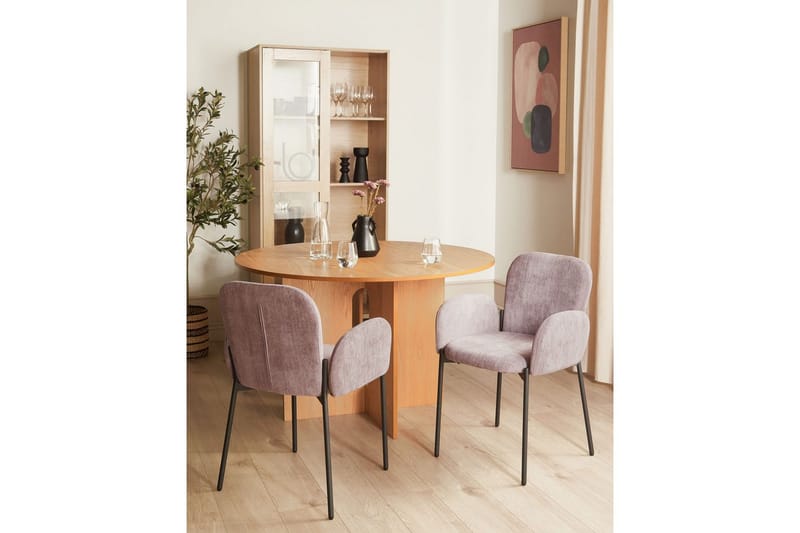 Set med 2 matstolar Albee - Rosa, Svart - Möbler - Stolar & fåtöljer - Matstol & köksstol