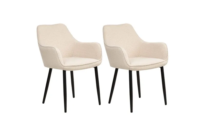 Set med 2 matstolar Alden - Beige, svart - Möbler - Stolar & fåtöljer - Matstol & köksstol