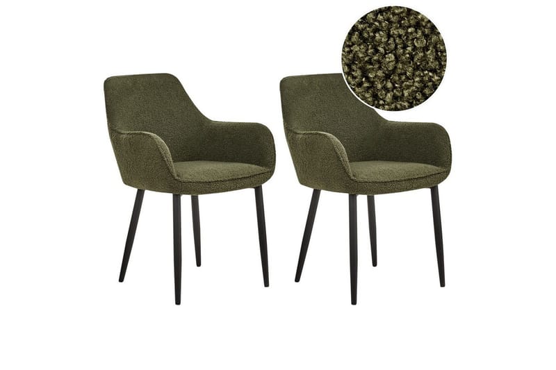 Set med 2 matstolar Alden - Grön, Svart - Möbler - Stolar & fåtöljer - Matstol & köksstol