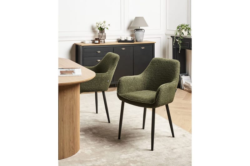 Set med 2 matstolar Alden - Grön, Svart - Möbler - Stolar & fåtöljer - Matstol & köksstol