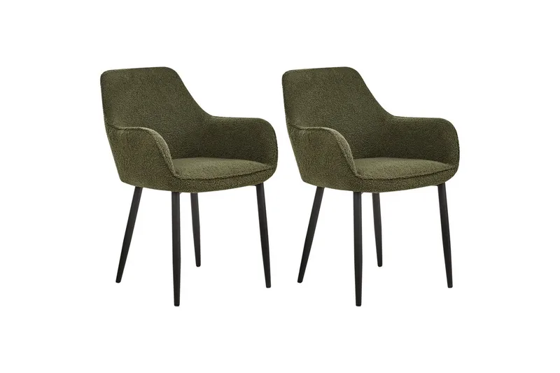 Set med 2 matstolar Alden - Grön, Svart - Möbler - Stolar & fåtöljer - Matstol & köksstol