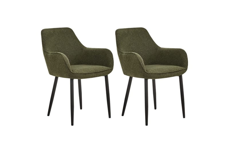 Set med 2 matstolar Alden - Grön, Svart - Möbler - Stolar & fåtöljer - Matstol & köksstol