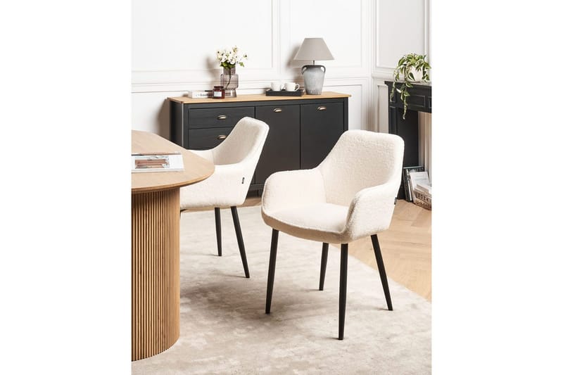 Set med 2 matstolar Alden - Vit, Svart - Möbler - Stolar & fåtöljer - Matstol & köksstol