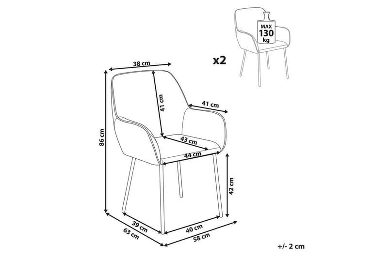 Set med 2 matstolar Alden - Vit, Svart - Möbler - Stolar & fåtöljer - Matstol & köksstol
