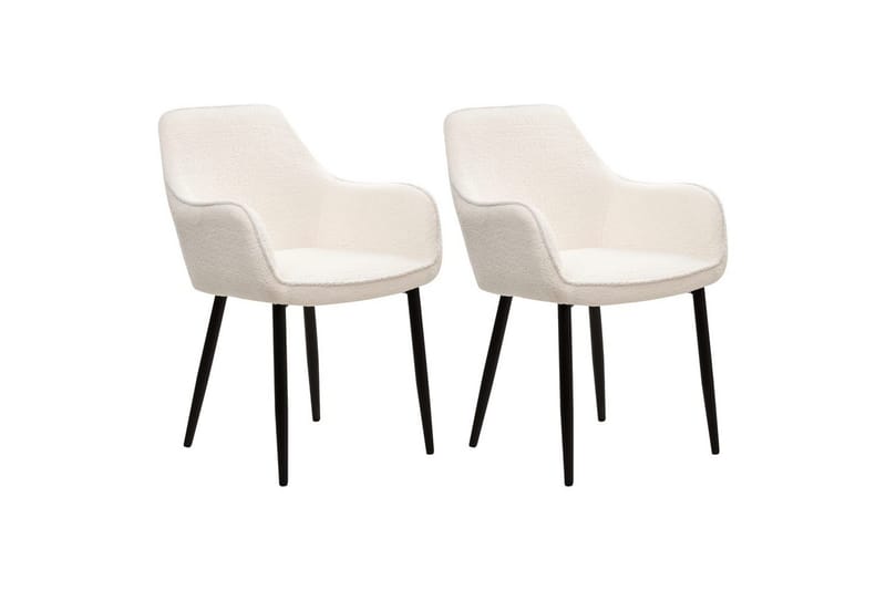 Set med 2 matstolar Alden - Vit, Svart - Möbler - Stolar & fåtöljer - Matstol & köksstol